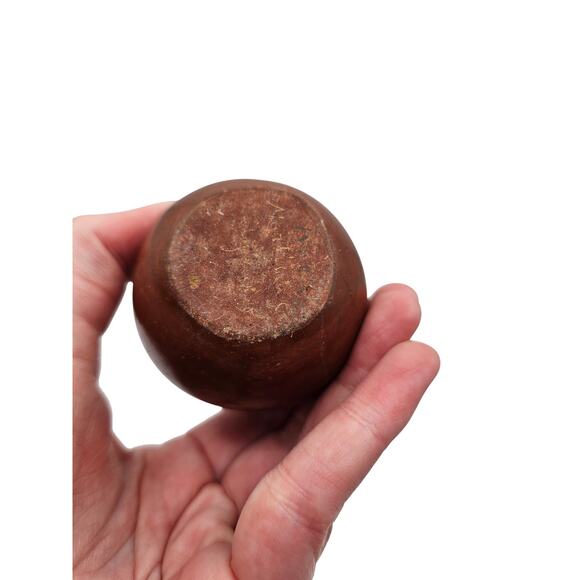 Native American Vintage Mid-Century Pottery Bowl Signed 1950s Brown Gold - Picture 5 of 6